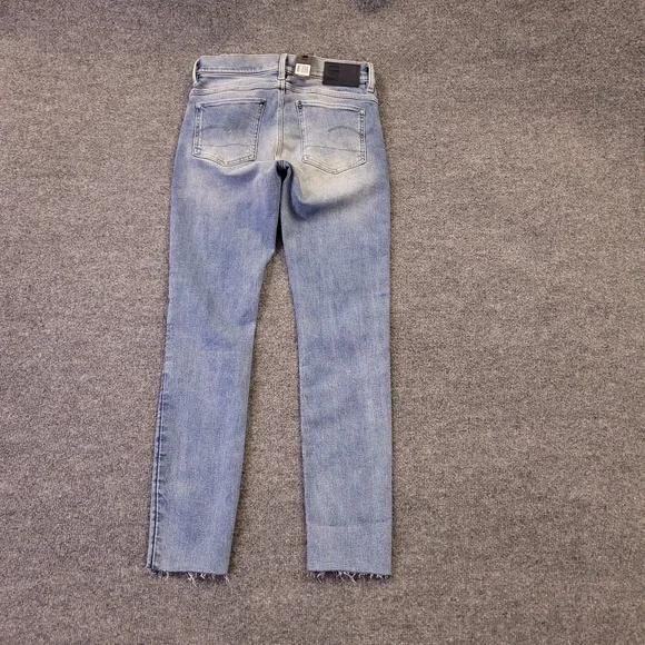 NWT G Star Raw Lhana Skinny Ankle 28x29 Aged Indigo Mid Rise Stretch Raw Hem - Picture 2 of 16